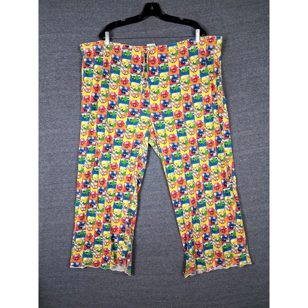 M&M Adult Pajama Pant XL Multi Color AOP Nostalgic Novelty Casual Drawstring